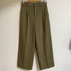 【完売カラー】UNIQLO ユニクロ タックワイドパンツ カーキ オリーブ S