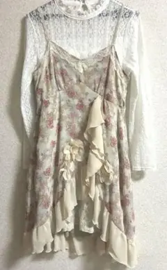 アクシーズ　キャミ　ワンピース　花柄　レース　axes femme 森ガール