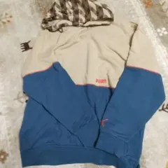 PUMA チェック柄フード パーカー