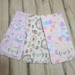 ６重ガーゼで吸水抜群！うさぎ柄のガーゼハンカチ　３枚セット
