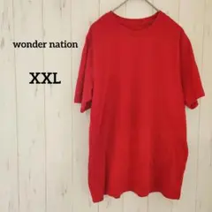 wonder nation 【XXL】レッド Tシャツクールネック部屋着