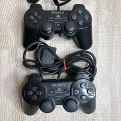 動作確認済 DUALSHOCK2 コントローラー 2個セット　ブラック 純正
