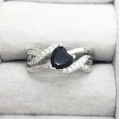 指輪 アメジスト 黒 ダイヤモンド ハート 結婚 婚約 誕生日 記念日 ギフト