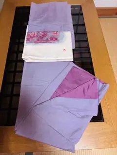 着物帯セール中⭐︎街着に♪袷　紬　薄紫　さが美ガード加工