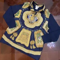 美品正規品エルメスのシルク100%カシミア100%上品ニットブラウス