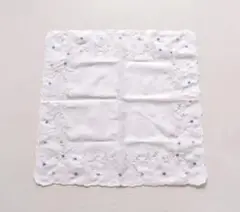 未使用 銀座和光 WAKO 刺繍 ハンカチ ホワイト 白 和光