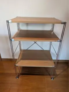 ■送料込■無印 MUJI ステンレスユニットシェルフ 小 オーク材 棚