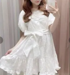 evelyn ハートチュニックミニワンピース ホワイト