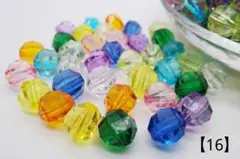 【16】多面クリアアクリルビーズ 10㎜ 80個 350円