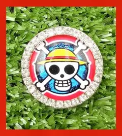 ONE PIECE ★麦わら海賊旗★ゴルフマーカー台座付き