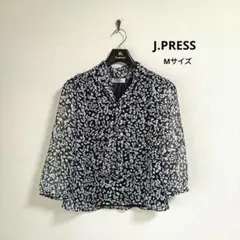 J.PRESS ジェイプレス プリント柄ボウタイブラウス M