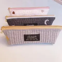 ヌビ刺繍　ペンケース　スターグレー