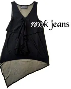 【美品】cookjeans オズファースト　シアートップス　黒　ゴシック　アシメ