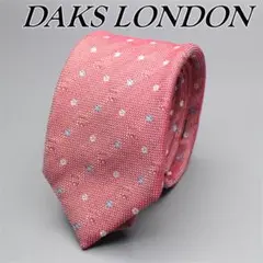 DAKS LONDON 小紋柄 ネクタイ ジャガード織調 レッド N-020