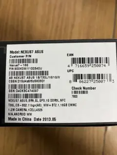 NEXUS 7 ASUS 16GB Androidタブレット