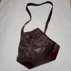 【値下げ】PRADA チョコブラウン ドローストリングバッグ