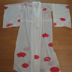 扇子刺繍 白 長襦袢