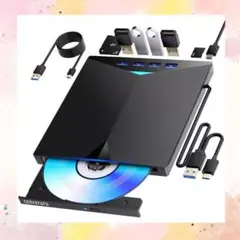 ✅外付けDVD CDドライブ USB 3.0 USB-A+Type-c