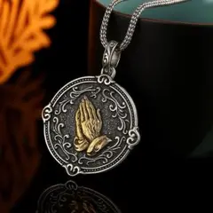■X97■ ネックレス ペンダント 祈りの手 シルバー レトロ 高級感 高品質