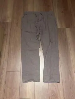 ブラウン リネン　コットン　パンツ 紐付き　M