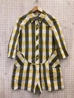 Ray BEAMS レトロ国産古着 チェック柄 ショートパンツ オールインワン