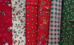 クリスマス柄ハギレ クリスマス パッチワーク6種類