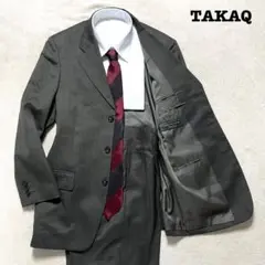 TAKAQ タカキュー　グレー　無地　A4 2タック スーツ上下　セットアップ