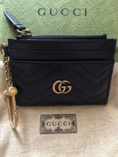GUCCI グッチ マーモント カードケース 黒 定期入れ 小銭入れ