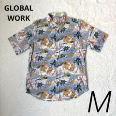 GLOBAL WORK グローバルワーク　半袖シャツ　アロハシャツ　M ブルー