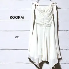 KOOKAi ノースリーブワンピース リボンデザイン ホワイト 36サイズ
