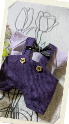 すのチル チルぬい服2点セット(シャツ✕サロペット)パープル✕パープル