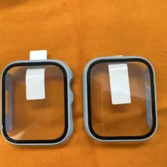 覗き見防止　Apple Watch ケース ブルーグレー 2個セット　45mm用