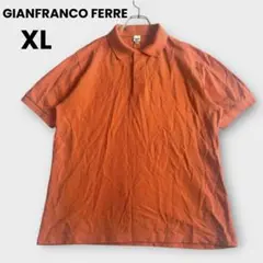 GIANFRANCO FERRE white XL ポロシャツ　オレンジ　半袖