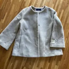 SHIPS SUPER140 ウールノーカラーコート ジャケット