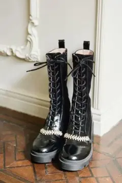 Crystal Lace-Up Ankle Boots 新品