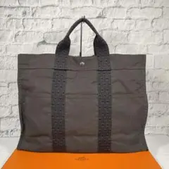 美品 HERMES エールライン MM トートバッグ グレー