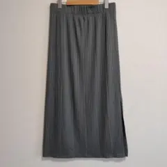 GU リブナローロングスカート　グレイ XL