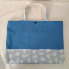 手提げ袋　お着替え袋　ブルー系　ハンドメイド