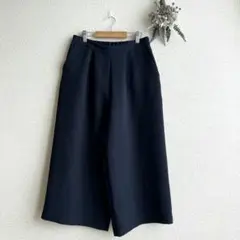 【セブンアイディコンセプト】（40）ワイドパンツ ブラック オフィス カジュアル