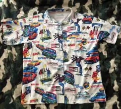 ヴィンテージ　レトロ　古着　レーシング　柄　シャツ