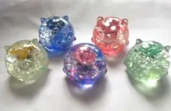 カラフル動物型 レジン置物5個セット