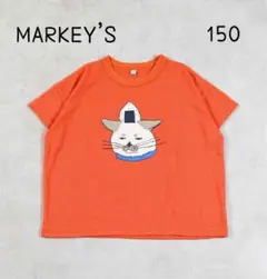 150【新品】マーキーズ 超吸水速乾 イラストＴシャツ ネコ おにぎり