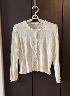 新品！アイボリー刺繍長袖カーディガン