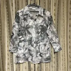 花柄透け感チュニック 七分袖？