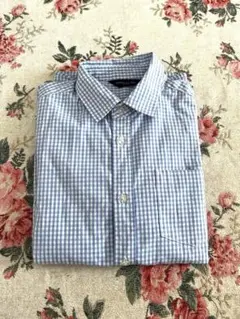 美品！！コムサイズム⭐︎キッズ、爽やかな水色のチェックシャツ、サイズ130