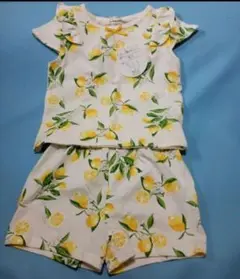 Happy walk　レモン柄フリル付きセット 90cm