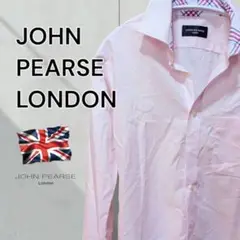 美品*JOHN PEARSE LONDON*薄ピンク長袖ワイシャツ