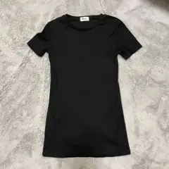 黒 半袖 ミニワンピース