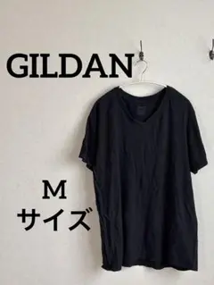 GILDAN ブラック Vネック Tシャツ 【Lサイズ】 男女兼用　シンプル