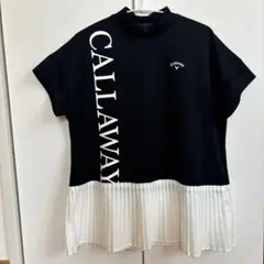 CALLAWAY プリーツ裾シャツ M ブラック/ホワイト